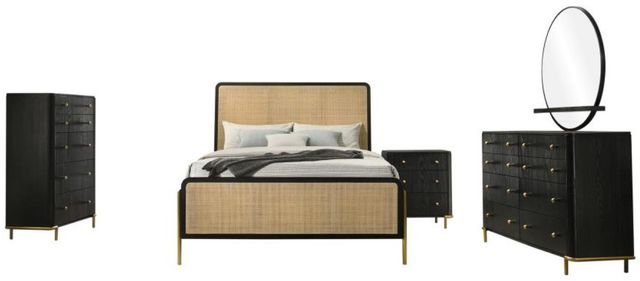 Coaster® Arini 5-Piece Black/Natural California King Bedroom Set-0