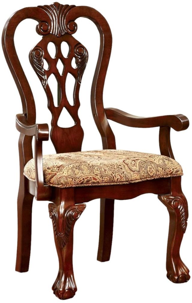 Furniture of America® Elana 2-Piece Brown Cherry Dining Arm Chair Set-0