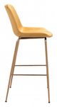 Zuo® Tony Yellow and Gold Bar Chair-2