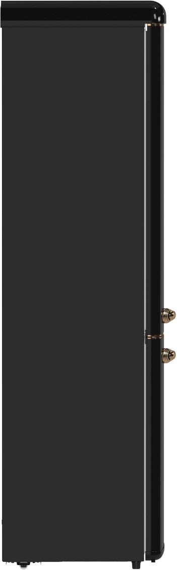 FORNO® Storico Alta Qualita 22" 9 Cu. Ft. Black Retro Counter Depth Bottom Freezer Refrigerator with Copper Tone Handle-4