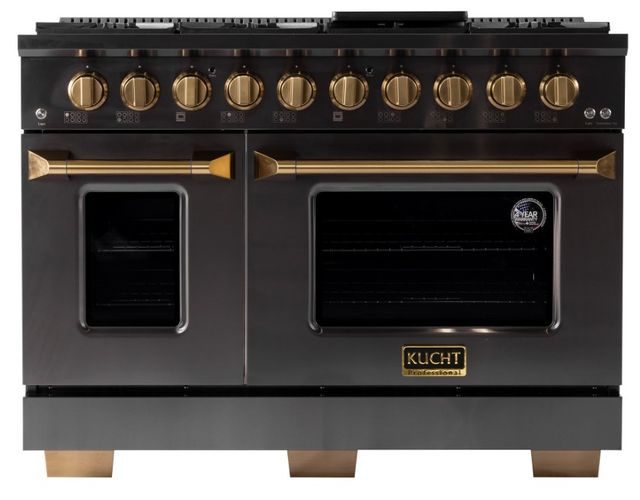Kucht Gemstone Professional KED Series 48" Titanium Stainless Steel Pro Style Dual Fuel Liquid Propane Gas Range-0