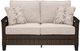 Signature Design by Ashley® Drakes Beach Beige/Dark Brown Aluminum Outdoor Loveseat-2