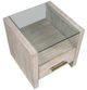 Steve Silver Co. Garland Glass Top End Table with Washed Parchment Base-4