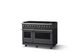 Viking® 5 Series 48" Cast Black Pro Style Dual Fuel (LP) Range with Brushed Brass Trim-2