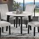 Furniture of America® Sabro White Round Dining Table with Black Base-3