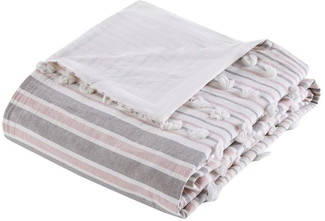Olliix by Urban Habitat Blush King/California King Calum Cotton Jacquard Duvet Cover Set-1