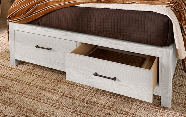Vaughan-Bassett Lodge & Loft Sedona Brown/Soft White Oak Queen Upholstered Panel Storage Bed-3
