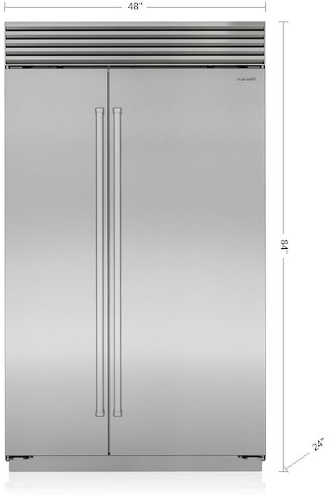 Sub-Zero® Classic 48" 29.1 Cu. Ft. Stainless Steel Side-by-Side Refrigerator with Ice Maker-3