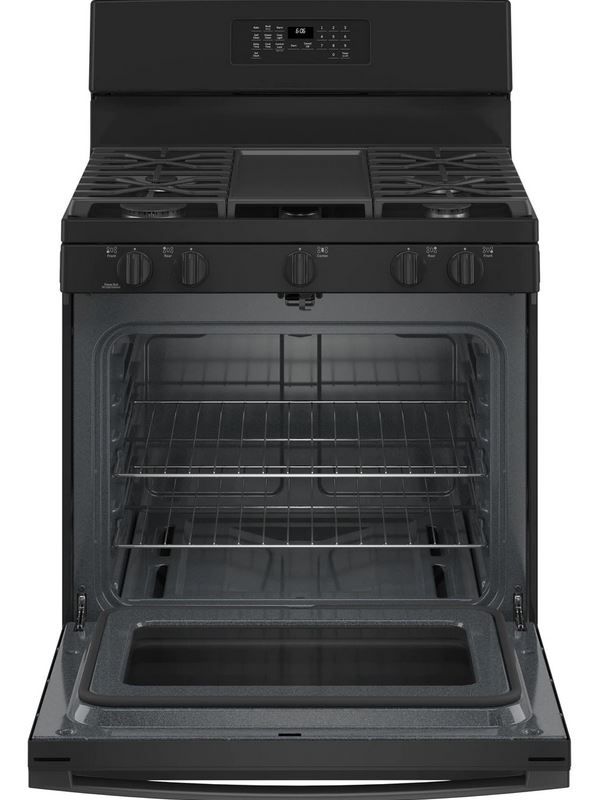 GE® 30" Black Free Standing Natural Gas Range-1