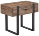 Magnussen Home® Prescott Rustic Honey Chairside End Table with Metal Base -0