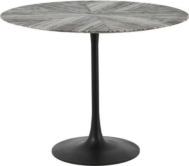 Moe's Home Collection Nyles Grey Marble Round Dining Table with Black Iron Base-0