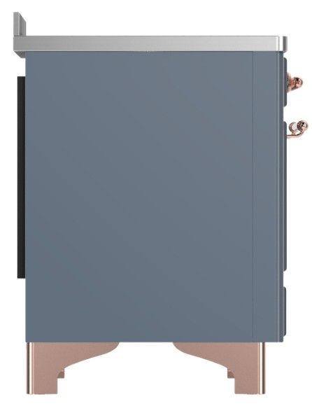 Ilve® Majestic III 48" Blue Gray Pro Style Induction Range with Solid Door and Copper Trim-3