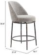 Zuo® Modern Nordhavn Black/Gray Swivel Counter Stool-1