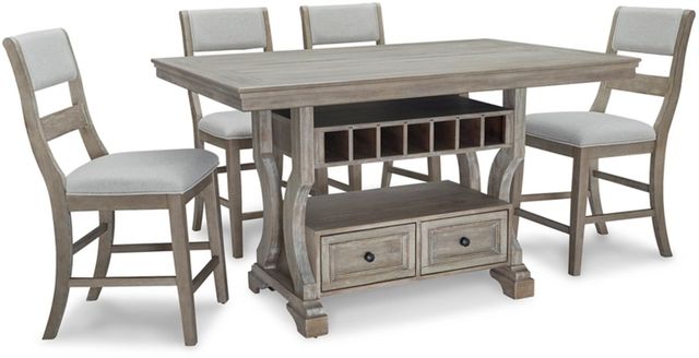 Signature Design by Ashley® Moreshire 5-Piece Bisque Counter Height Dining Set-0