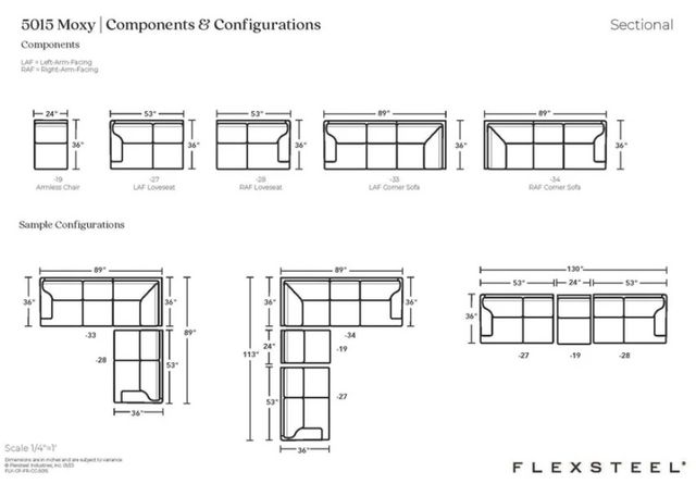 Flexsteel® Customizable Moxy 2-Piece Sectional with Custom Layout Options-4