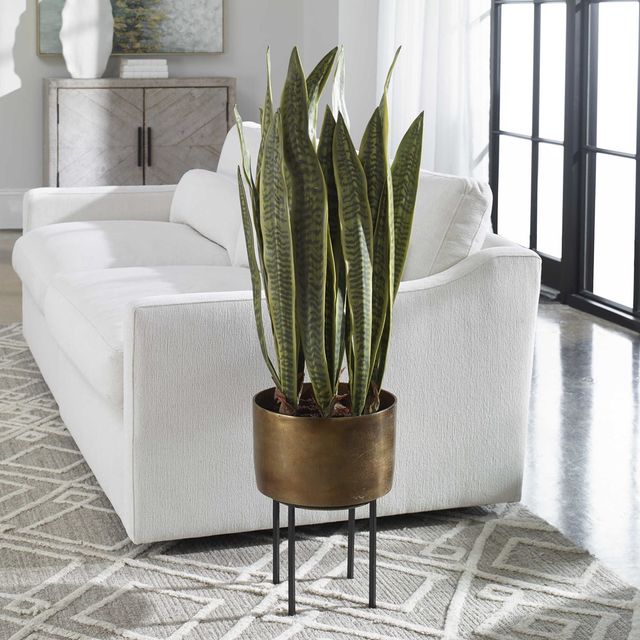 Uttermost® Fasita Antique Brass/Green Planter-1