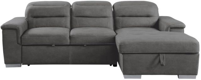 Mazin Furniture Alfio 2-Piece Gray Right-Arm Facing Pullout Sleeper Sectional and Hidden Storage Chaise-2