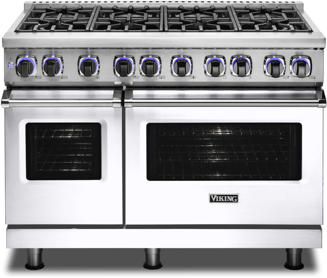 Viking® 7 Series 48" White Pro Style Dual Fuel Natural Gas Range-0