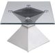 Coaster® Jenny 3-Piece Tempered Glass Top Occasional Table with Chrome Base Set-2