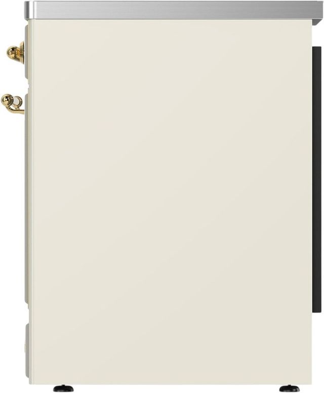 Ilve® Majestic III 30" Antique White Pro Style Induction Range with Triple Glass Door and Brass Trim-3