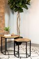 Coaster® Adger 2-Piece Natural Hexagon Nesting Tables with Black Metal Frame-1