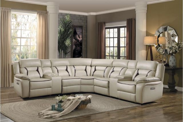 Homelegance® Amite Beige Leather Gel Armless Chair-4