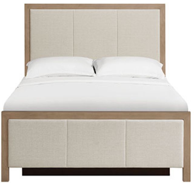 Whittier Wood® Furniture Bailey Almond King Upholstered Storage Panel Bed-0