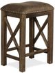 HH2 Home Willlow Bend 2-Piece Antique Walnut/Weathered Brown Leather Counter Stool-1