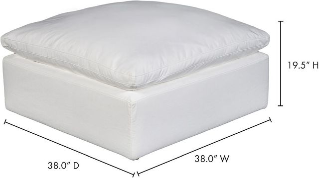 Moe's Home Collection Terra Condo Cream White Ottoman-2