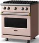 Viking® 5 Series 30" Blush Pro Style Gas (LP) Range with Brushed Brass Trim-2