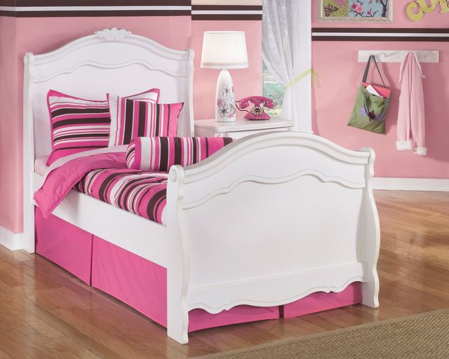  Signature Design by Ashley® Exquisite 2-Piece White Youth Twin Sleigh Headboard Set-1