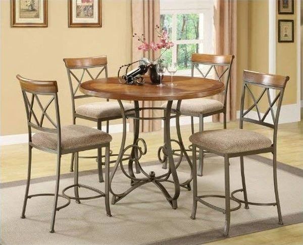 Powell® Hamilton 5-Piece Bronze/Medium Cherry/Taupe Gathering Table Set-1