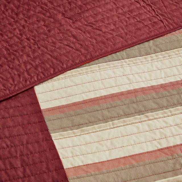 Olliix by Woolrich Valley Red Full/Queen Cotton Oversized Quilt Mini Set-4