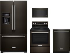 KitchenAid® 4 Piece Black Stainless Steel Kitchen Package