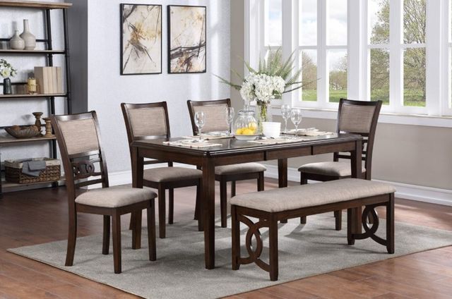 New Classic® Home Furnishings Gia 6-Piece Black/Dark Brown Dining Table Set-1