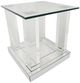 Michael Amini® Montreal™ Glass Top End Table with Mirrored Base-0