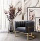 TOV Furniture Magnolia Grey Velvet Chair with Gold Base-4