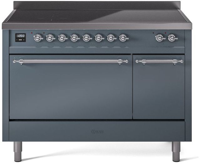 Ilve® Nostalgie II Series 48" Blue Grey Pro Style Induction Range-0