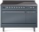 Ilve® Nostalgie II Series 48" Blue Grey Pro Style Induction Range-0