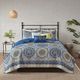 Olliix by Madison Park Tangiers 6 Piece Blue Full/Queen Reversible Coverlet Set-4