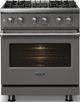 Viking® 5 Series 30" Damascus Gray Pro Style Dual Fuel (NG) Range with Polished Chrome Trim-2