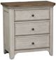 Liberty Furniture Farmhouse Reimagined Antique White/Chestnut Nightstand with Charging Station-0