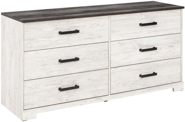 Signature Design by Ashley® Shawburn 3-Piece Whitewash Full Panel Headboard Bed Set-2