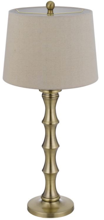 Cal® Lighting & Accessories 2-Piece Rockland Antique Brass/White Table Lamp Set-1