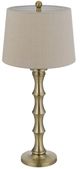 Cal® Lighting & Accessories 2-Piece Rockland Antique Brass/White Table Lamp Set-1