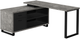 Monarch Specialties Inc. Black/Grey Concrete L Shaped Computer Desk-0