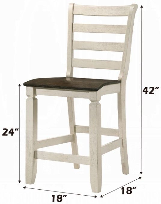 ACME Furniture Tasnim 2-Piece Antique White/Oak Counter Chair Set-2
