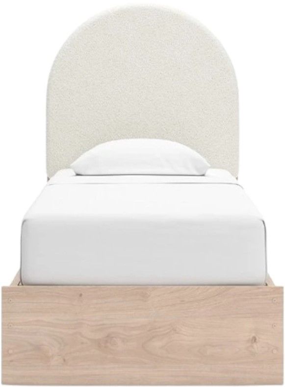 Signature Design by Ashley® Arloster Tan/White Twin Upholstered Panel Storage Bed-3