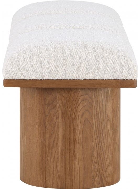 Meridian Furniture Pavilion 3-Piece Cream/Walnut 47" Modular Bench Set-2