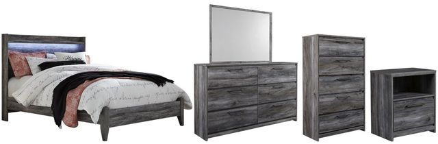 Signature Design by Ashley® Baystorm 5-Piece Gray Queen Panel Bed Set-0